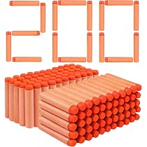 VCOSTORE 200 Pièces Foam Bullets - Recharge de balles pour fléchettes N-Strike Elite,Recharge de fléchettes Bullets fermes et sûres