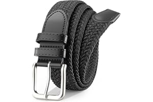 VONMELLI Cintura Elastica Intrecciata Uomo e Donna Cintura Uomo in Tessuto Regolabile Unisex Cinturino Elasticizzato con Fibbia in Lega di Zinco Cinture Casual Vintage per Jeans e Golf 3.5cm