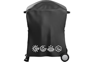 MGIESSCA 7113 Grillabdeckung für Weber Q100 Q200 Q1000 Q2000 Q1200 Q2200 mit tragbarem Wagen,81x43x89CM Abdeckung Ersatz Wasserdichter & UV-beständige für Weber 50060001 51060001 54060001,Grillabdeckung Ersatz