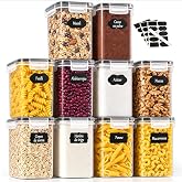 GoMaihe 1.6L Kitchen Canisters, Set of 10 Pieces Kitchen Canisters Storage Plastic Sealed Food Storage with Lid, Used to Stor
