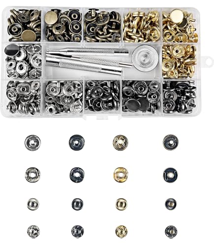 Kit De 10 Boutons Pression En Métal Avec Outils - Pour Jean, Cuir, Sacs - Fixation Facile - Alliage Sans Nickel - Idée Réparation DIY
