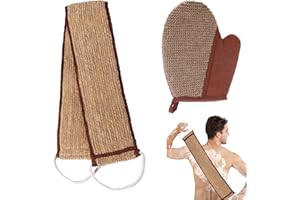 DONY Guanto Da Bagno Esfoliante Naturale E Spazzola da Bagno In Iuta,Spazzola Per Il Corpo da Doccia con Scrubber Per la Schiena In Iuta per Bagno Esfoliante Viso e Corpo Unisex