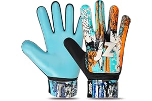 Jazzy Sports Soccer Goalie Gloves for Kids,Youth Goalkeeper Gloves Anti Slip 4mm Latex Palm with Strong Grip Double Wrist Protection