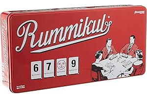 Pressman Rummikub en lata retro - El juego original de azulejos Rummy Rojo, 5 pulgadas