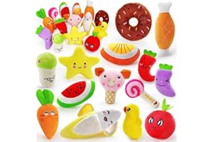 legend sandy Quietschspielzeug für Hunde, niedlich, gefüllt, Plüsch, Obst, Snacks und Gemüse, Hundespielzeug für Welpen, kleine, mittelgroße Hunde, Haustiere, 14 Stück