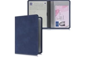 kwmobile Custodia Pelle Nabuk per Libretto Circolazione Auto - Cover Portalibretto con Scomparti per Tessere Patente - Foderina Porta Documenti nero