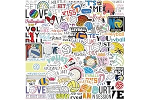 LLDGZ 50PCS Volleyball Stickers for Helm Scrapbook Gepäck Sportaufkleber Baseball Geschenke Party Bevorzugungen Baseball Aufkleber für Kinder Teens Erwachsene Jungen Mädchen Laptop Stickers (Volleyball)