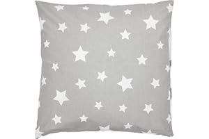 TupTam Funda para Cojin con Diseño Decorativo para Niños, Estrellitas Gris/Blanco, 40 x 80 cm