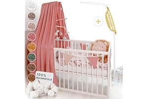‎LILIMAUS lilimaus Betthimmel Babybett inkl. Himmelstange - Himmel aus 100% Musselin Baumwolle - Tolles Geschenk für Baby- und Kinderzimmer - Himmelbett Vorhänge für Mädchen und Jungen