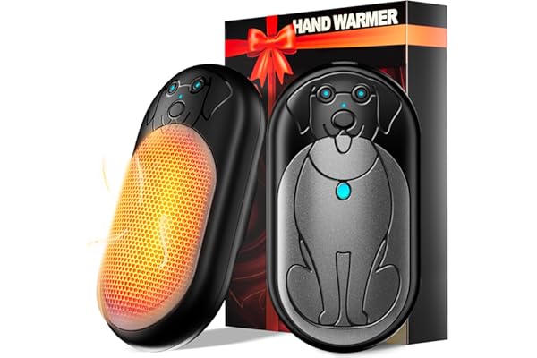 Miaton Calentador de Manos Recargable con Linterna 2 Piezas, 6000mAh 20Horas de Batería, Calentador Portatil Electrico Calentador Manos de Bolsillo, Regalos para Navidad/Camping/Caza/Senderismo