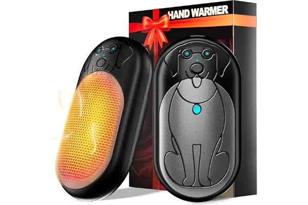 Miaton Calentador de Manos Recargable con Linterna 2 Piezas, 6000mAh 20Horas de Batería, Calentador Portatil Electrico Calentador Manos de Bolsillo, Regalos para Navidad/Camping/Caza/Senderismo