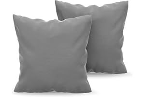 Federe Cuscini 80x80 (Set 2) Dreamzie in Microfibra OEKO-TEX Certificazione - Federa Cuscino Dolce Antracite