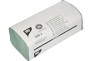 Papstar, 250 Feuilles de Papier essuie-Mains 23 cm x 25 cm Vert Zig-Zag Pliage V 1 pli #17205