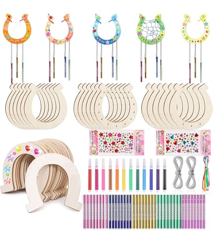 Ainiv 12pz Specchio in Legno DIY, Specchio da Principessa Artigianato, Kit per Attività per Pittura, Mini Specchio a Mano Kit Lavoretti Creativi Compleanno Regalo di Festa, Sirena