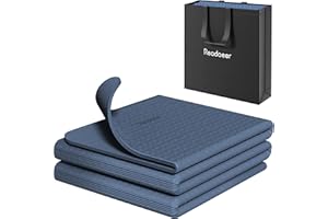 READAEER Podróżna składana mata do jogi Składana mata do jogi o grubości 6 mm z torbą do noszenia Antypoślizgowa mata do ćwiczeń TPE do pilatesu o wymiarach 183 cm dł. x 61 cm szer.