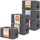 Lifewit Clothes Storage Boxes, Clothes Storage Bag, Foldable Wardrobe Organizer, Moving Boxes, Bags with Reinforced Handle fo