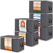 Lot De 6 Housses De Rangement Sous Vide Jumbo Avec Pompe Manuelle - Transparentes