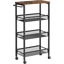 EZ Cozy Carrello Multiuso A 3 Livelli – Plastica, Con Ruote, Organizer Staccabile, Facile Montaggio, Per Cucina Bagno, Nero - 4
