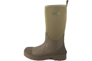 Savage Island Neoprene Tall Wellington Boots - Insulated Rubber Warm Waterproof Wellies in Black & Green