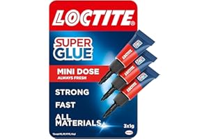 UNIBOND Loctite Universal, Strong Super Glue All Purpose Adhesive for Repairs, Clear Glue for Various Materials, Easy to Use Instant Super Glue, Convenient Travel Size 3 x 1g