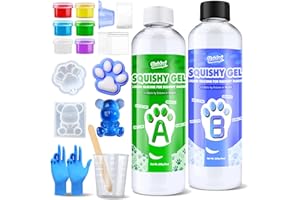VIVIDYE Kit di Silicone per Squishy 500g, Silicone Liquido a Rapida Polimerizzazione con Rapporto 1:1 AB, Kit per Creare Gommini Morbidi Fai-da-Te, Squishy Zampa, Regali Antistress per Principianti