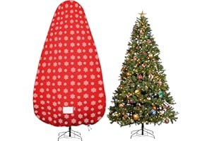Delixike Cubierta para árbol de Navidad, Bolsa de Almacenamiento Vertical Duradera con Cremallera y cordón para árbol Artificial de hasta 4 pies con Adornos, Impermeable, a Prueba de Polvo, Estampado