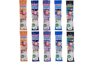 QUICK MILK - MIX 10 (Caramel+Coconut&Chocolate+Forest Fruit+Chocolate&Banana+Wizard) 10 Packung - 50 Halme - Dekond