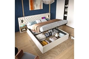 Dolamaní Nowoczesne łóżko, kompletny zestaw, łóżko podwójne 160 x 200 cm, nośność 362 kg, z miejscem do przechowywania i stelażem z listew, łóżko tapicerowane aksamitem z tapicerką dla pocieszenia i