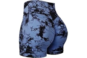 Yiifit Damskie spodenki sportowe Scrunch Butt High Waist Workout 3,5" szorty rowerzysta gimnastyka krótkie spodnie