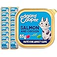 Edgard Cooper Paté for adult cats (salmon & chicken, 18 x 85g cup), wet food for sterilized or active cats, grain-Free, fresh meat with natural ingredients, no added sugar