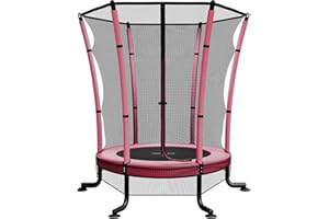 JUMMICO Trampolín Ø145 cm con Red de Seguridad | Cama Elástica Interior y Exterior para niños Equipado con ventosas Antideslizantes y Patas en Forma de L. Capacidad de Carga de hasta 50 kg