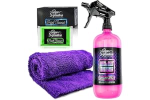 Pure Definition Car Clay Bar Kit 100g Fine Grade Block Detailing Lube Spray, Edgeless Microfibre Cloth