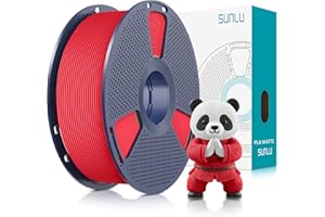 ‎SUNLU SUNLU Matte PLA Filament 1.75mm Rot, 3D Drucker Filament mit Matter Oberfläche, Neatly Wound Filament, Einfach zu Bedienen, 1kg(2.2lbs) Spule PLA Filament für FDM 3D Drucker, Matte Rot
