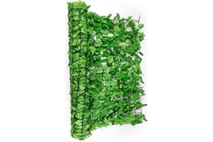 blumfeldt Fency Bright Ivy - Sichtschutz, Windschutz, Lärmschutz, 300 x 150 cm, Efeublätter, hohe Blickdichte, kunststoffummanteltes Gitternetz, 6 x 6 cm Maschenweite, hellgrün