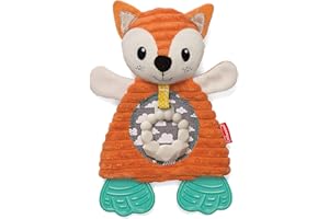 INFANTINO Go Gaga Renard Câlin multi-matières, doudou, exploration sensorielle, anneau de dentition silicone à mordiller, dès la naissance 316201