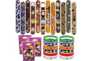 Hendpock 34 Stück Kinder Zauberer Mitgebsel, Schnapparmbänder, Silikon Armbänder, Wizard Party Favor Taschen, Kinder Geburtstag Zubehör Spielzeug Geburtstagsparty Geschenk Kindergeburtstag für Wizard