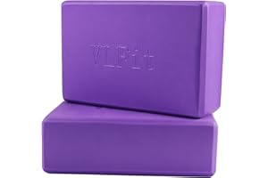 Lot de 2 Briques de Yoga de VLFit – Choix de Couleur- (2 PC) Bloc en Mousse EVA à Haute Densité pour Soutenir et Renforcer les Poses - Léger,Résistant aux Odeurs et étanche à l'humidité