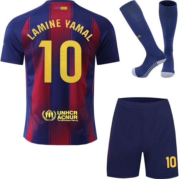 FC Barcelona Trikot-Set 3. Auswärts 24/25 – Offiziell Lizenziert, Kindergröße 10 Jahre, Lamine Yamal