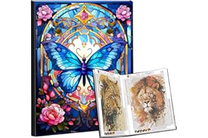 Bellatoi A3 Diamond Painting Album, Pochette Diamond Painting Rangement, Accessoires Diamond Painting Classeur A3 pour Peinture Diamant 30x40 cm, 30 Pochettes Porte Vue 60 Vues (Papillon Couleur)