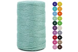 LEREATI Cuerda de Yute 2mm x 200m, Hilo de Yute Cuerda Yute Natural, Cordel Fina Cuerda Huerto, Hilo de Cañamo para Floristería Manualidades Jardín Envolver Regalos Decoración Navideña (Turquesa)
