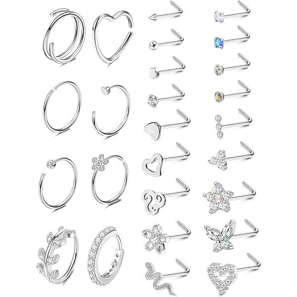 LAURITAMI 4 Pezzi 20G Piercing Naso Titanio, 1,5 Mm 2 Mm 2,5 Mm 3 - Foto 11