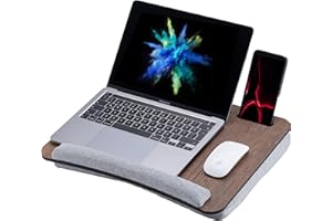 ‎VIGO WOOD Vigo Wood Laptopkissen, Tragbarer Laptoptisch mit Kissen, Weichem Kissen-Bett-Couch-Tisch für Zuhause und Büro, Tragbar, Leicht, Weiche Handgelenkauflage, Geeignet für Laptops, Tablets