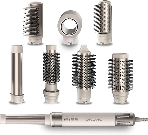 Peinados para el día a día: Fáciles, casuales y rápidos Cecotec Cepillo de Aire 8 Cabezales CeramicCare AirGlisse Champagne | 1400W, Moldeador Multifunción, Secador, Alisador, Motor
