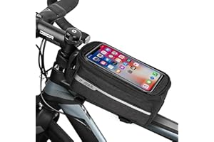 VVHIPPO Borsa Bici Telaio Impermeabile, Borsa da Manubrio per Bici Impermeabile, Borsa Telaio da Bicicletta, Borsa Bici Telaio Sgancio Rapido, Touchscreen, Bici Telaio Impermeabile, per Smartphone Fino 7''