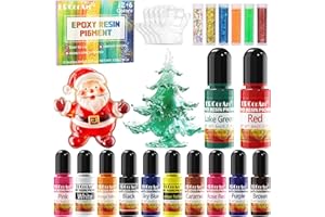 ERCORART Colori per Resina Epossidica - 12 Coloranti con 6 Glitter per Resina Trasparente e UV, per Gioielli DIY, Pittura, Arte della Resina - 6 ml ciascuno