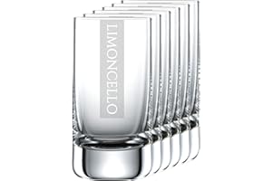 Miriquidi - Coolglas - Lot de 6 verres à Limoncello - 5 cl - Gravés au laser - Passent au lave-vaisselle - Fabriqués en verre Schott