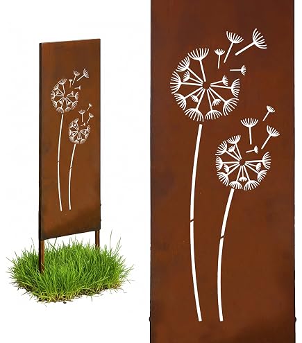 Décoration De Jardin En Forme De Sorcière En Métal Rouillé (Grande