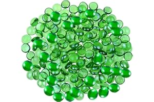 ARSUK Glaskiesel dekorative Steine Perlen Nuggets Edelsteine Mosaikfliesen für Vasen Craft Garden Bowls Aquarium (70-80 grüne Kieselsteine)