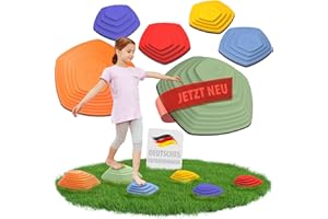 ‎FUN TRADING Balanciersteine für Kinder - fördert Gleichgewicht, Balance & Koordination - 6er Set für Indoor & Outdoor - tolles Bewegungsspiel & Motorikspielzeug - Stapelsteine - Flusssteine - Stepping Stones