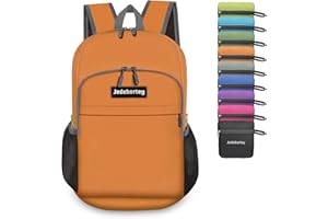 Jedebartey Rucksack, 22L Ultra Lightweight Backpack Foldable Hiking Daypack Small Travel Day Bag for Men Women Kids Outdoor Sports Camping Mountaineering Walking Cycling Climbing (Orange)